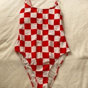 Red & White Checkered One Piece